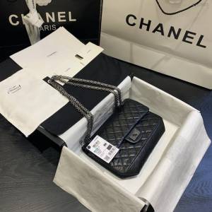 Chanel女包 37586# Chanel經典復古大象紋牛皮口蓋鏈包 方扣系列 Chanel鏈條單肩斜挎包  djc3983