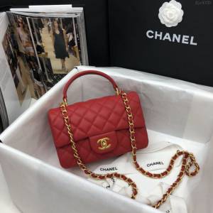 Chanel女包 香奈兒專櫃經典走秀款手提女包 Chanel果粒壓花小牛皮口蓋包  djc4330