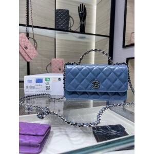 Chanel專櫃新款鏈條女包 香奈兒23K新品遼色水鑽手柄風琴包雙層WOC AP3566Y djc5728