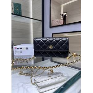 Chanel專櫃新款鏈條斜挎女包 香奈兒23c新款金款手機包法棍包 羊皮AP3071Y djc5909