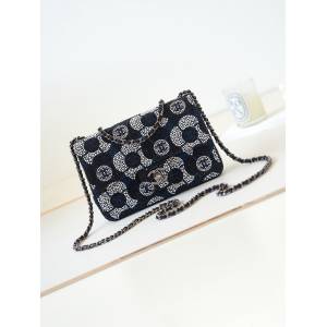 Chanel專櫃新款鑽石藍鏈條女包 香奈兒23kcf高級手工坊晚宴包AS4298 djc6009