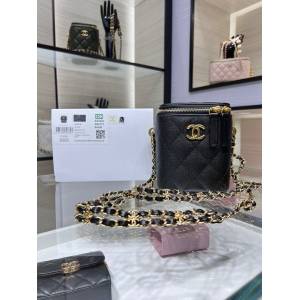 Chanel專櫃新款鏈條手拎斜挎女包 香奈兒22K新款雙鏈盒子包魚子醬牛皮包AS3583Y djc6106
