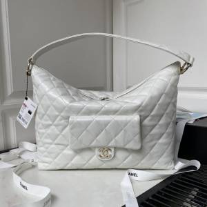Chanel專櫃新款鏈條女包 香奈兒23b新款嬉皮hobo AS4339小牛皮腋下包 djc6121