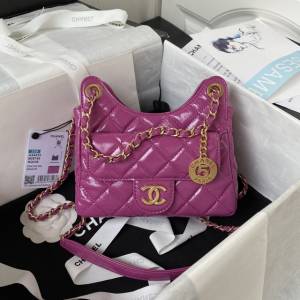 Chanel專櫃新款鏈條單肩斜挎腋下女包 香奈兒23B中號AS4323油蠟皮hobo坐穩單肩包 djc6206