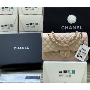 Chanel專櫃新款粉色原廠小球鏈條女包 香奈兒純原廠CF25中號經典款 djc6696