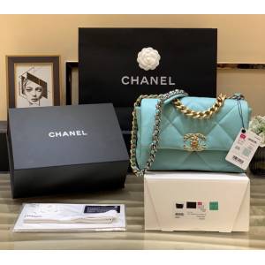 Chanel專櫃經典款19bag鏈條女包 香奈兒原廠山羊皮手提肩背斜挎手袋 djc6764