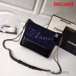 香奈兒CHANEL *Gabrielle 2018巴黎漢堡系列羊毛刺繡簽名流浪包 DSC1003