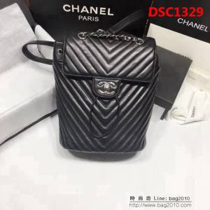 香奈兒CHANEL 原版複刻91122 V線背包Backpack 時尚雙肩包 DSC1329