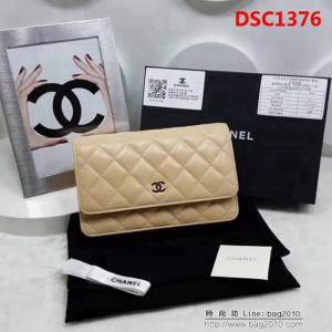 香奈兒CHANEL 0497A原版羊皮WOC單肩斜跨鏈條小包可作手包用 DSC1376