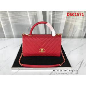 香奈兒CHANEL Coco handle全新頂級翻蓋單肩鏈條手柄包 DSC1571