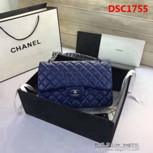 香奈兒CHANEL 升級版A1113全新經典小羊皮金銀鏈條單肩斜挎包 DSC1755