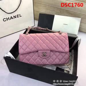 香奈兒CHANEL 升級版A1113全新經典小羊皮金銀鏈條單肩斜挎包 DSC1760