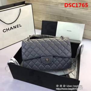 香奈兒CHANEL 升級版A1113全新經典小羊皮金銀鏈條單肩斜挎包 DSC1765
