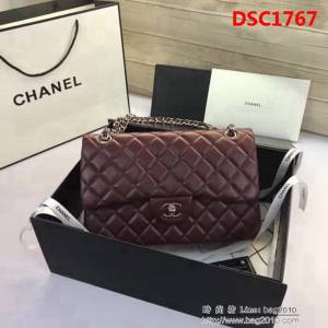 香奈兒CHANEL 升級版A1113全新經典小羊皮金銀鏈條單肩斜挎包 DSC1767