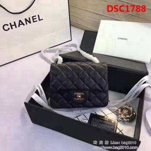 香奈兒CHANEL 升級版A1115全新經典小羊皮金銀鏈條單肩斜挎包 DSC1788