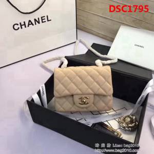 香奈兒CHANEL 升級版A1115全新經典小羊皮金銀鏈條單肩斜挎包 DSC1795