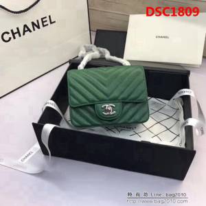 香奈兒CHANEL 升級版V線1115進口球紋皮單肩斜挎鏈條包 DSC1809
