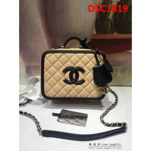 香奈兒CHANEL93342四方盒化妝包 2018新品魚子醬牛皮包 DSC1819