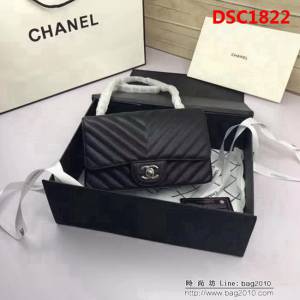 香奈兒CHANEL 升級版V線1116進口球紋皮單肩斜挎鏈條包 DSC1822