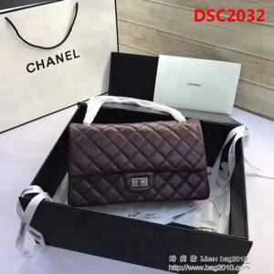 香奈兒CHANEL 226 進口大象紋胎牛皮金銀扣單肩斜挎鏈條包 DSC2032