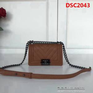 香奈兒CHANEL 67085奶茶色原單質量經典之作鏈條斜挎包 DSC2043