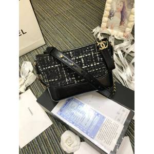 Chanel女包 91810 新款GABRIELLE呢子布小牛皮革 香奈兒小號流浪包 香奈爾肩背包  djc2682