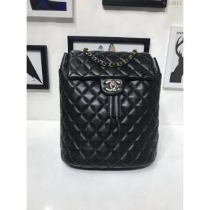 Chanel女包 A91121新款 時尚經典棱格 小羊皮時尚雙肩背包 香奈兒後背包 Chanel黑色背包  djc2914