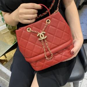 Chanel女包 AS0894 2019秋冬菱格抽繩桶包系列 小牛皮壓魚子醬 香奈兒手提桶包 Chanel肩背包  djc3218