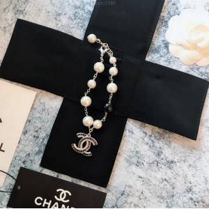 chanel手鏈 小香黑白鑽 雙c珍珠手鏈  gzsc1086