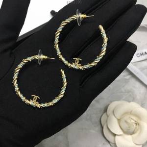 chanel耳環 專櫃最新款 爆款香奈兒耳環 黑藍兩色  gzsc1285