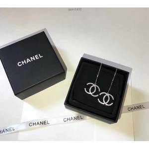chanel耳環 香奈兒Chanel經典滿鑽 純銀系列 流蘇經典logo耳線 925純銀耳環  gzsc1432