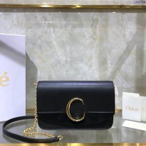 Chloe女包 克洛伊經典C鏈麂皮拼牛皮單肩包 Chole肩背斜挎包  jjh1364