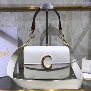 Chloe女包 克洛伊經典C形飾扣寬肩帶包包 Chole手提肩背斜挎包  jjh1373