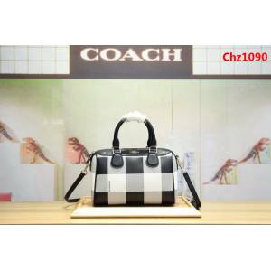 COACH蔻馳 新款蘇格蘭格紋 女士單肩斜挎 手提波士頓桶包 26146  Chz1090