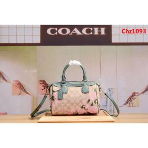 COACH蔻馳 新款 C家 25870 波士頓枕頭包 絲印玫瑰花  Chz1093