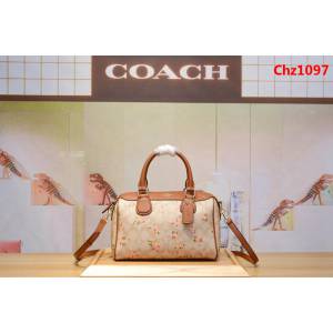 COACH蔻馳 新款29631 波士頓枕頭包 C紋印花 絢麗多彩 夏季必備款  Chz1097
