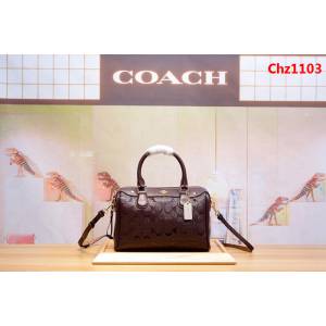COACH蔻馳 C家新款 11920 漆皮壓花枕頭包 容量大 可單肩斜挎  Chz1103