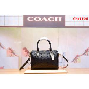 COACH蔻馳 C家新款 11920 漆皮壓花枕頭包 容量大 可單肩斜挎  Chz1106
