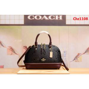 COACH蔻馳 海外代購品質 55450 專櫃最火爆款 小貝殼包 經典壓紋配色拼接  Chz1108