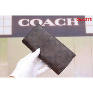 COACH蔻馳 75013 經典PVC印花對折長款錢包 男款錢包  Chz1275