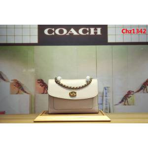 COACH蔻馳 26851 新款拼色 鏈條 光面羊皮 單肩斜挎女包  Chz1342
