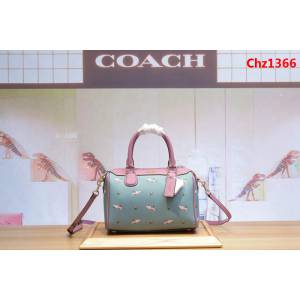 COACH蔻馳 29557新款鯊魚 火烈鳥 波士頓系列 枕頭包 手提 單肩斜挎  Chz1366