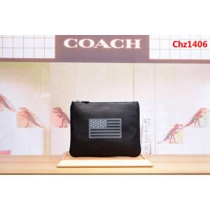 COACH蔻馳 新款原單 Coach29290 國旗荔枝紋頭層牛皮手包 男女通用  Chz1406