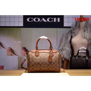 COACH蔻馳 平紋牛皮 原級別 36702 PVC配皮 新款波士頓 手提斜挎單肩  Chz1441