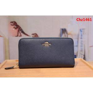 COACH蔻馳 原單 2017新款 Coach57713 最新皮紋顆粒紋牛皮 女士拉鏈錢包  Chz1461