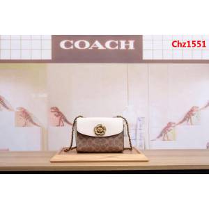 COACH蔻馳 30592 復古五金 復古咖色皮 翻蓋鉚釘挎包 鏈條單肩斜挎包  Chz1551