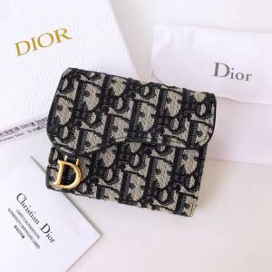Dior包 迪奧零錢包 Dior馬鞍老花三折短錢包 S5613  Dyd1028