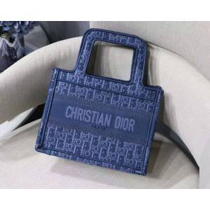 Dior包 迪奧復古凹造型刺繡小號手袋 Dior Mini Book tote手提包  Dyd1102