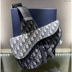 Dior男女同款包 迪奧Saddle Bag老花刺繡馬鞍包 Dior手提肩背包  dfk1546