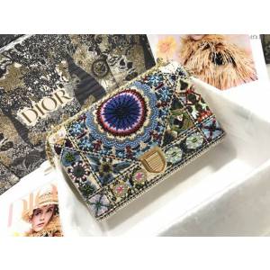 Dior女包 迪奧Diorama刺繡彩花珠子包包 Dior肩背斜挎包  dfk1559